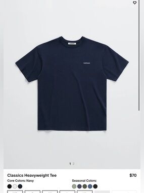 Madhappy Classic Heavyweight Tee - Navy
